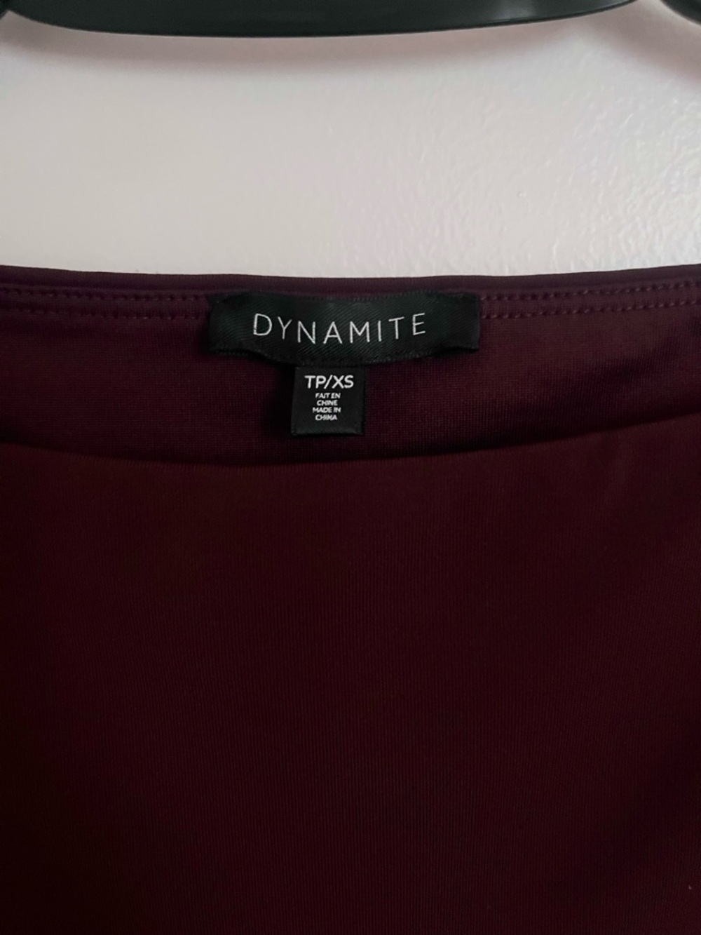 Dynamite Burgundy Boatneck Long Sleeve Top - Picture 4 of 4